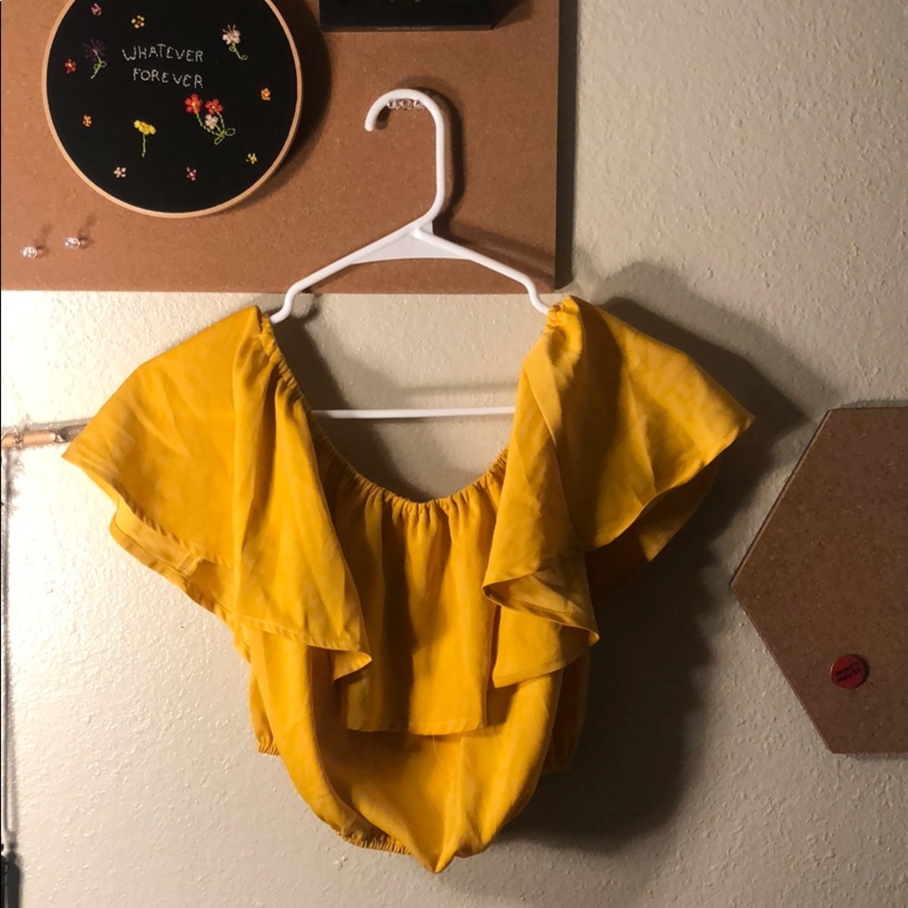 Forever 21 off the shoulder ruffle crop